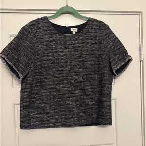 J. Crew Gray Boxy Crop Blouse Short Sleeve